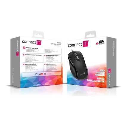 CONNECT IT CMO-1200-BK - Káblová myš 1000 DPI čierna