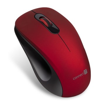 CONNECT IT CMO-2230-RD - Bezdrôtová tichá myš MUTE 1200 DPI 1xAA čierna/červená