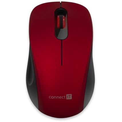 CONNECT IT CMO-2230-RD - Bezdrôtová tichá myš MUTE 1200 DPI 1xAA čierna/červená