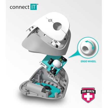 CONNECT IT CMO-2700-BK - Ergonomická bezdrôtová myš 800/1200/1600 DPI 1xAA čierna