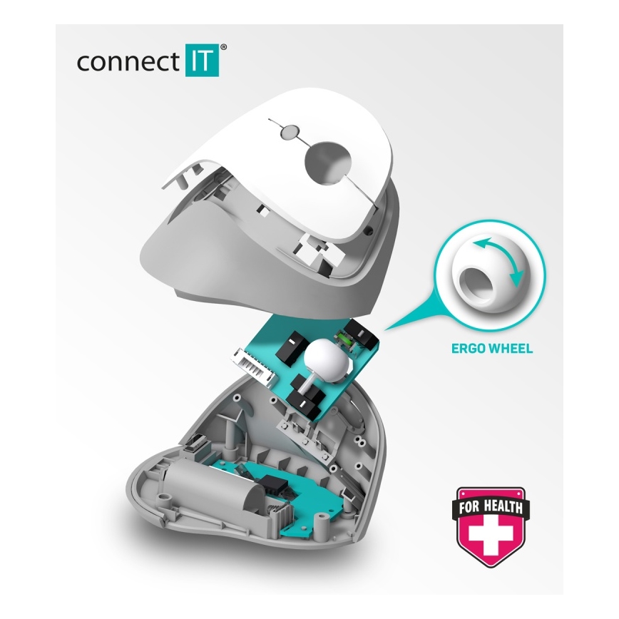 CONNECT IT CMO-2700-BK - Ergonomická bezdrôtová myš 800/1200/1600 DPI 1xAA čierna