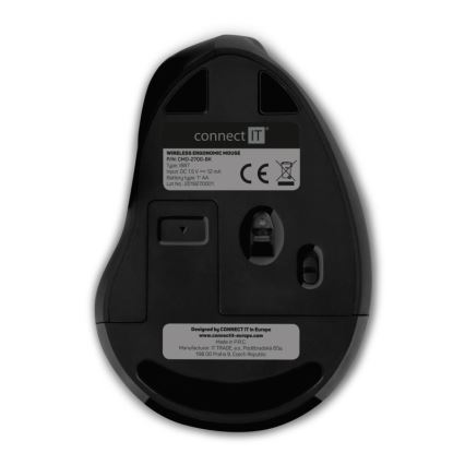 CONNECT IT CMO-2700-BK - Ergonomická bezdrôtová myš 800/1200/1600 DPI 1xAA čierna