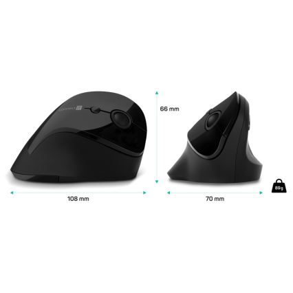 CONNECT IT CMO-2700-BK - Ergonomická bezdrôtová myš 800/1200/1600 DPI 1xAA čierna