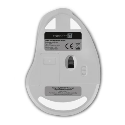 CONNECT IT CMO-2700-WH - Ergonomická bezdrôtová myš 800/1200/1600 DPI 1xAA biela