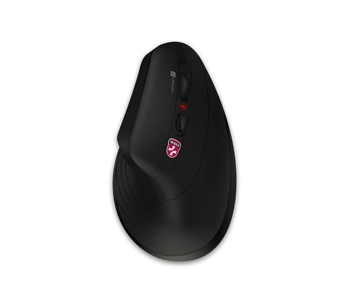 CONNECT IT CMO-2880-BK - Ergonomická bezdrôtová myš Verti TriMode 1000/1600/2400 DPI 2xAAA CMO-2880-BK
