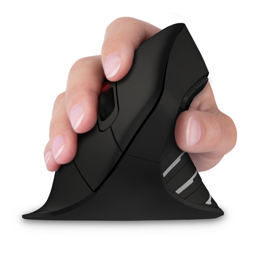 CONNECT IT CMO-2880-BK - Ergonomická bezdrôtová myš Verti TriMode 1000/1600/2400 DPI 2xAAA čierna