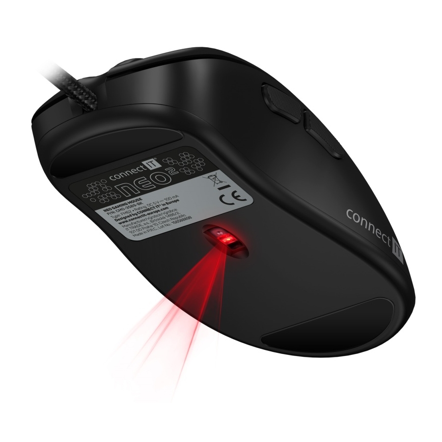 CONNECT IT CMO-3589-BK - LED RGB Káblová herná myš 200-7200 DPI čierna