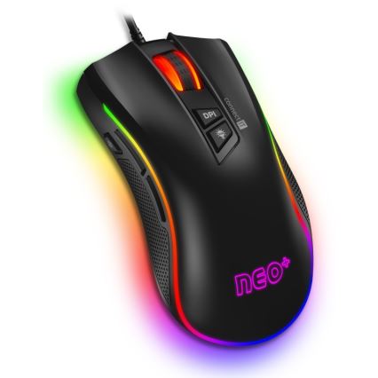 CONNECT IT CMO-3591-BK - LED RGB Káblová herná myš 500-7200 DPI čierna