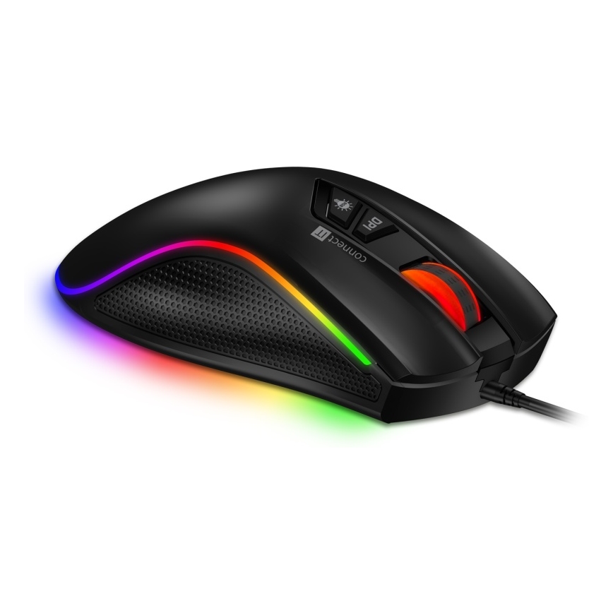 CONNECT IT CMO-3591-BK - LED RGB Káblová herná myš 500-7200 DPI čierna