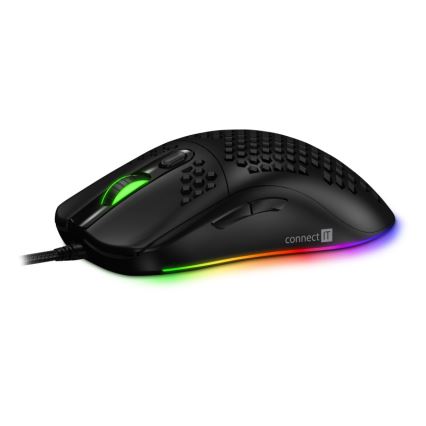 CONNECT IT CMO-5511-BK - LED RGB Káblová herná myš 200-12800 DPI čierna