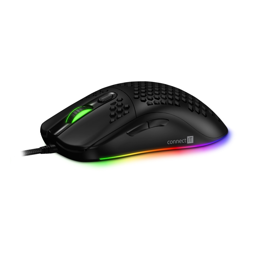 CONNECT IT CMO-5511-BK - LED RGB Káblová herná myš 200-12800 DPI čierna