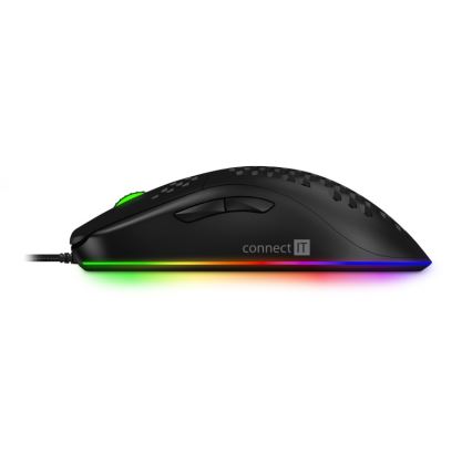 CONNECT IT CMO-5511-BK - LED RGB Káblová herná myš 200-12800 DPI čierna