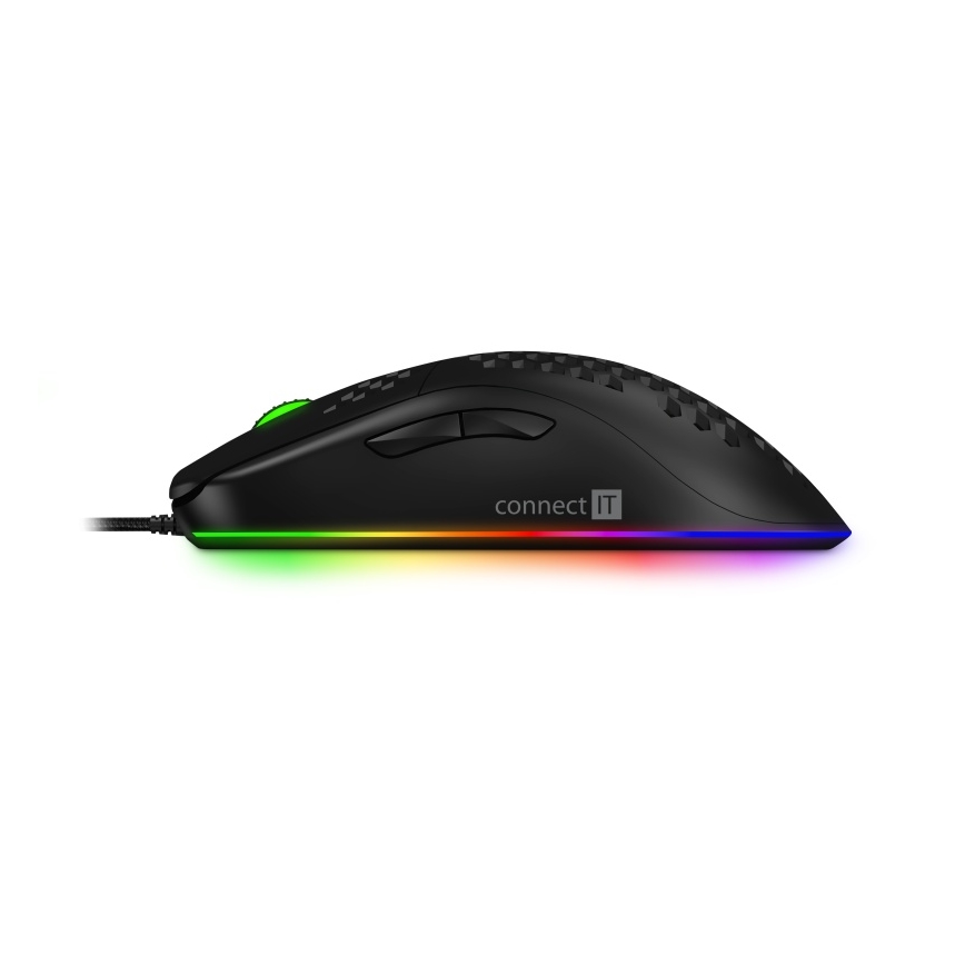 CONNECT IT CMO-5511-BK - LED RGB Káblová herná myš 200-12800 DPI čierna