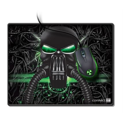 CONNECT IT CMP-1100-SM - Podložka pod myš 32x24,5 cm čierna/zelená