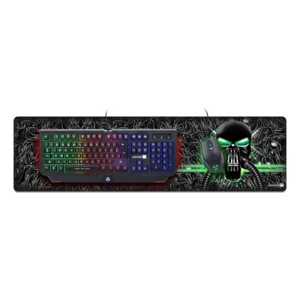 CONNECT IT CMP-1110-LG - Podložka pod klávesnicu a myš 88,6x24,5 cm čierna/zelená