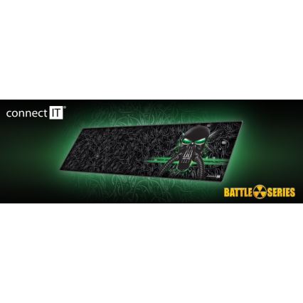 CONNECT IT CMP-1110-LG - Podložka pod klávesnicu a myš 88,6x24,5 cm čierna/zelená