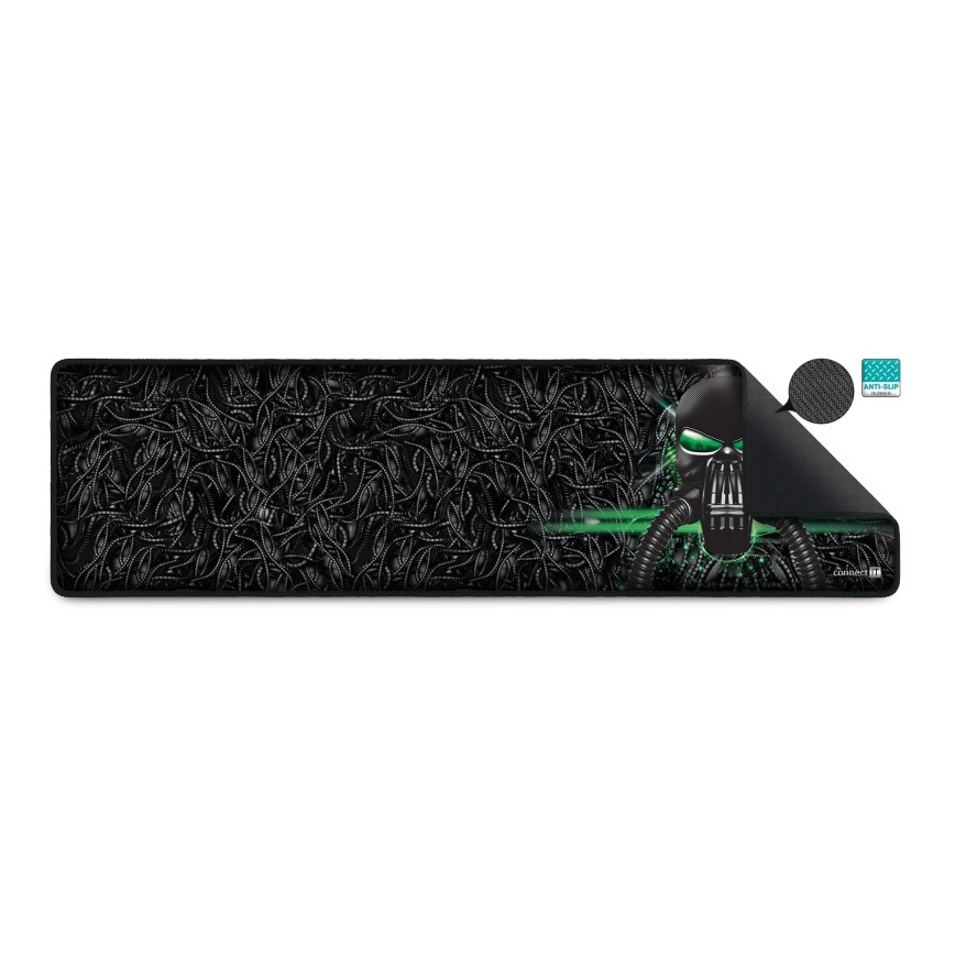 CONNECT IT CMP-1110-LG - Podložka pod klávesnicu a myš 88,6x24,5 cm čierna/zelená