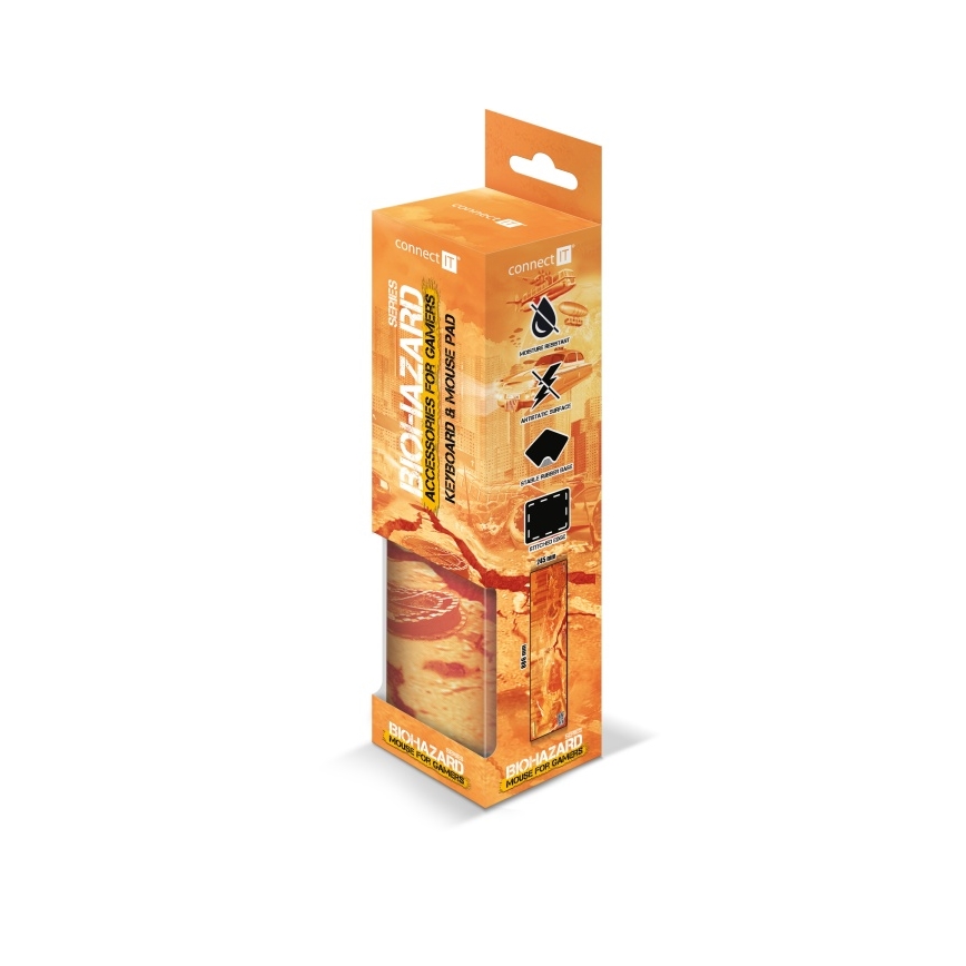 CONNECT IT CMP-1140-LG - Podložka pod klávesnicu a myš 88,6x24,5 cm oranžová