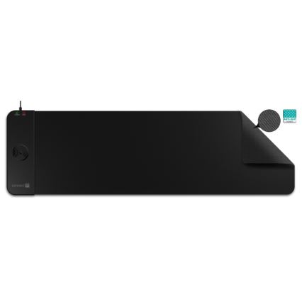CONNECT IT CMP-2500-LG - Podložka pod klávesnicu a myš s Qi bezdrôtovým nabíjaním 80x30 cm čierna