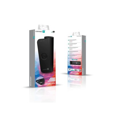 CONNECT IT CMP-2500-LG - Podložka pod klávesnicu a myš s Qi bezdrôtovým nabíjaním 80x30 cm čierna