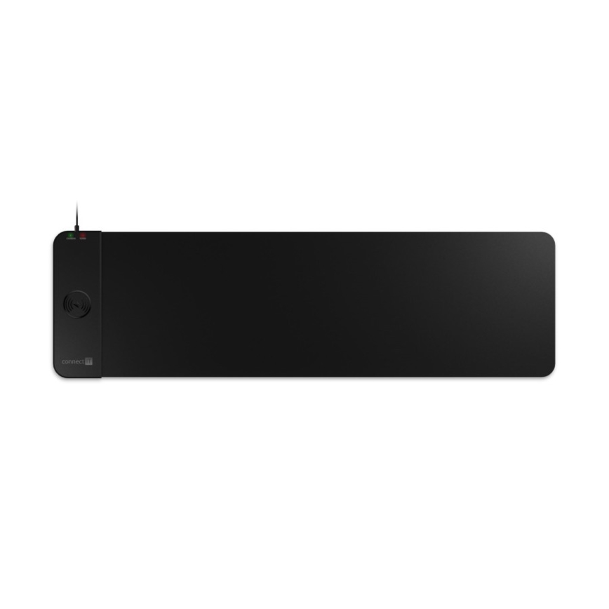 CONNECT IT CMP-2500-LG - Podložka pod klávesnicu a myš s Qi bezdrôtovým nabíjaním 80x30 cm čierna