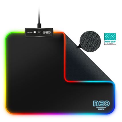 CONNECT IT CMP-3100-SM - LED RGB Herná podložka pod myš 32x24,5 cm čierna