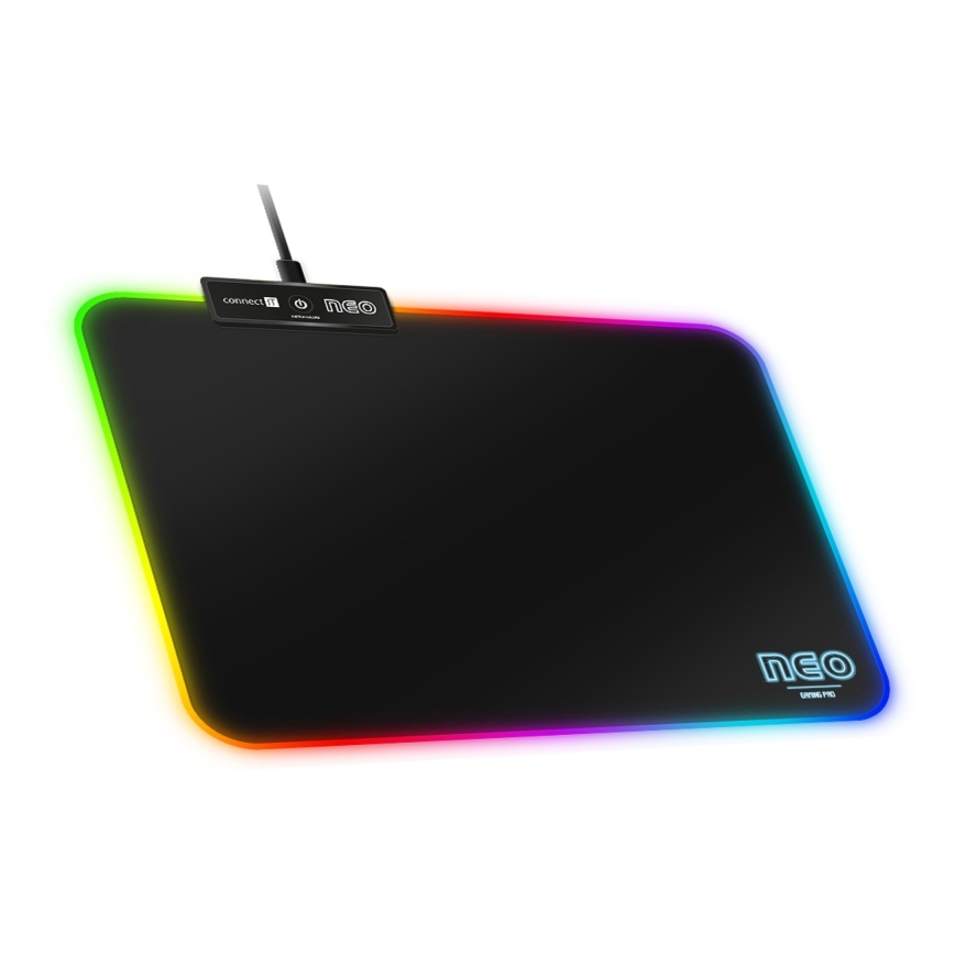 CONNECT IT CMP-3100-SM - LED RGB Herná podložka pod myš 32x24,5 cm čierna
