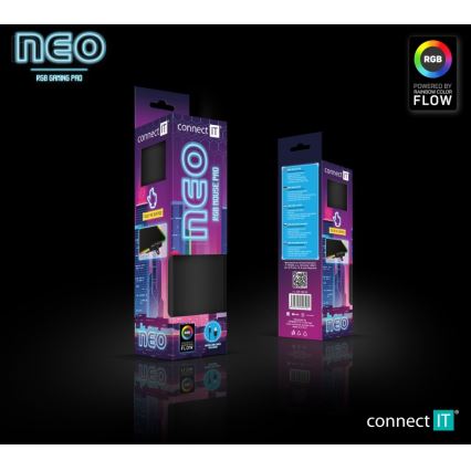 CONNECT IT CMP-3100-SM - LED RGB Herná podložka pod myš 32x24,5 cm čierna