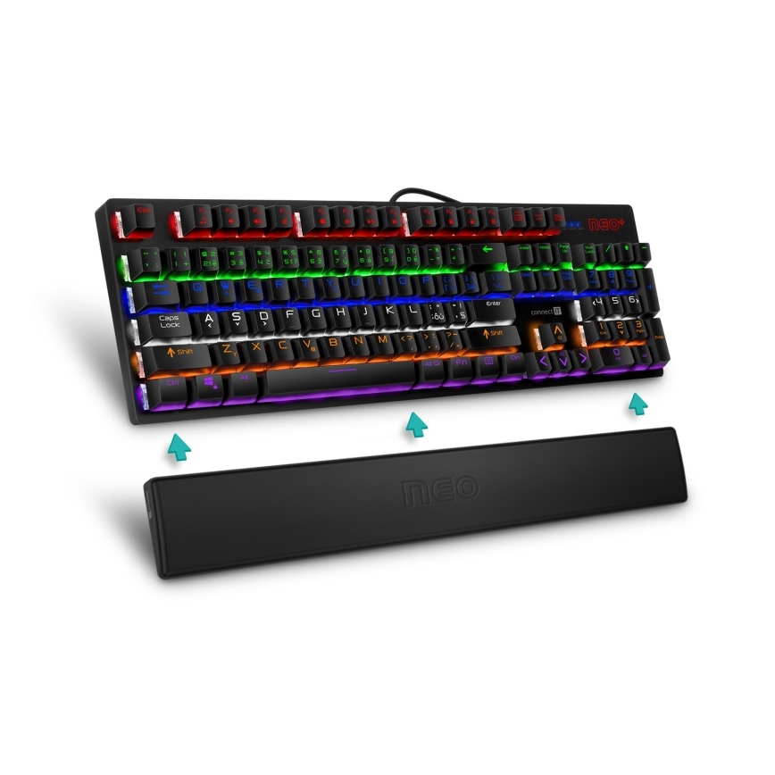 CONNECT IT CMP-3590-LG - Ergonomická podložka ku klávesnici čierna