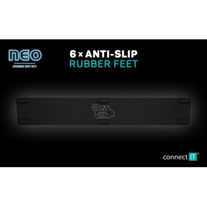 CONNECT IT CMP-3590-LG - Ergonomická podložka ku klávesnici čierna