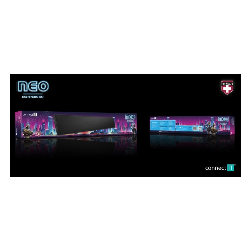 CONNECT IT CMP-3590-LG - Ergonomická podložka ku klávesnici čierna