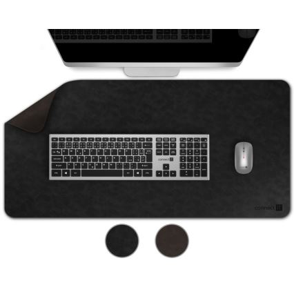 CONNECT IT CMP-4030-LG - Obojstranná podložka pod klávesnicu a myš 90x40 cm čierna/hnedá