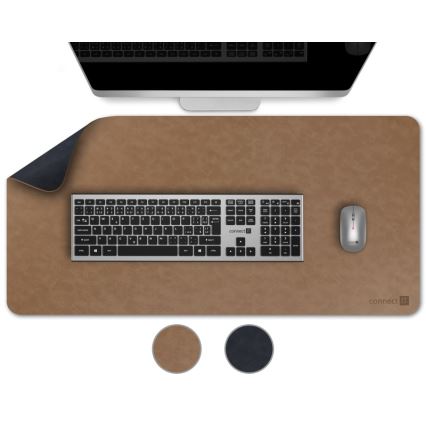 CONNECT IT CMP-4040-LG - Obojstranná podložka pod klávesnicu a myš 90x40 cm modrá/hnedá