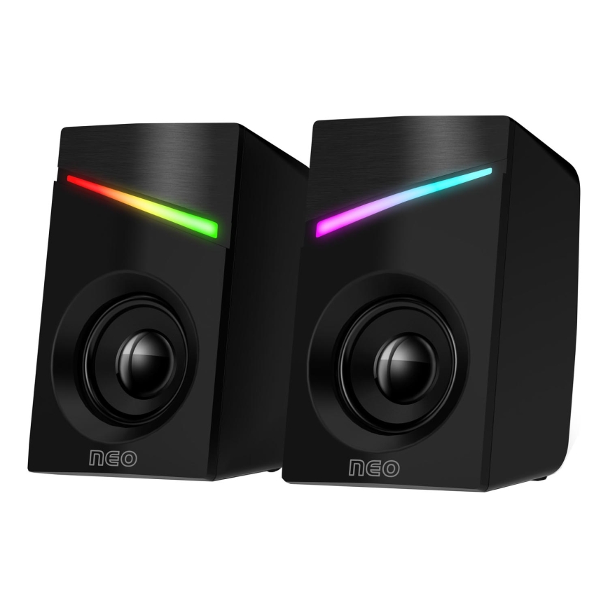 CONNECT IT CSP-1100-BK - SADA 2x LED RGB Herný reproduktor 6W/5V čierna