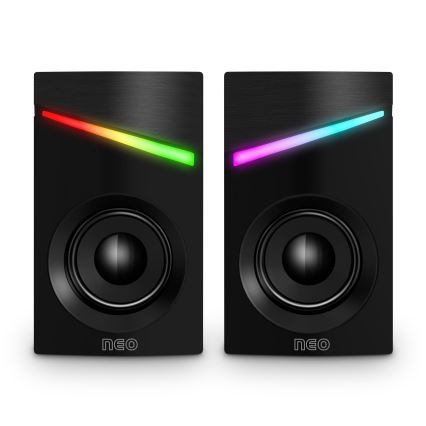 CONNECT IT CSP-1100-BK - SADA 2x LED RGB Herný reproduktor 6W/5V čierna
