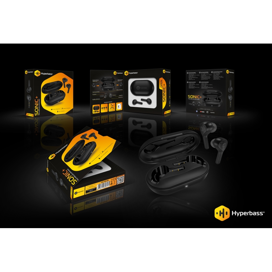 CONNECT IT HEP-5300-BK - Bezdrôtové slúchadlá s mikrofónom 300 mAh + 2x 35 mAh čierna