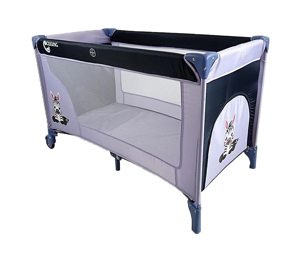 COSING - Cestovná postieľka ADAM Zebra Grey C-0140G