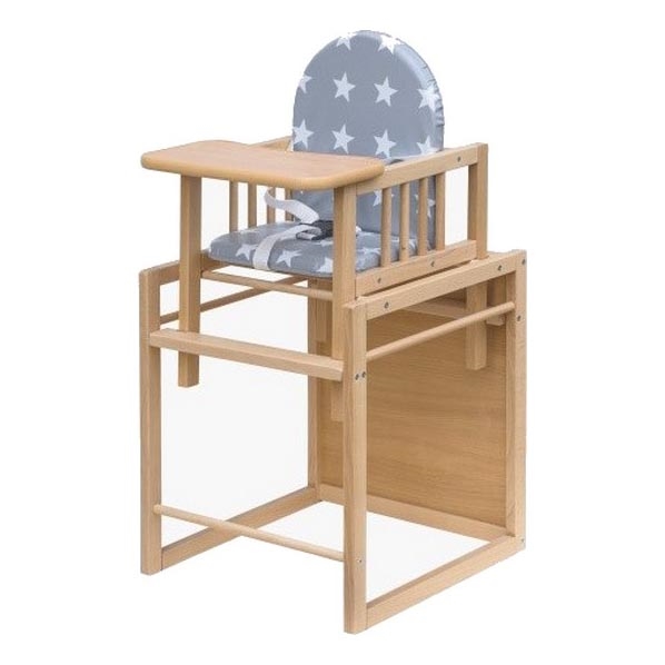 COSING - Detská jedálenská stolička 2v1 Viktoria buk/sivá