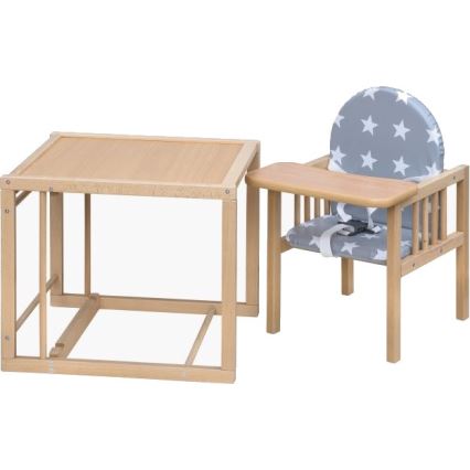 COSING - Detská jedálenská stolička 2v1 Viktoria buk/sivá