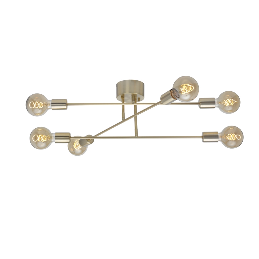 Cottex - Prisadený luster BATON 6xE27/60W/230V mosadz