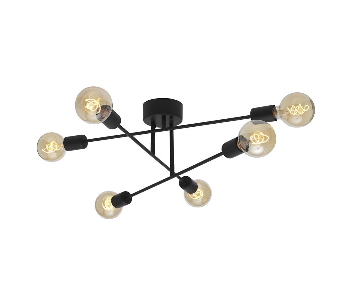 Cottex P7216SV - Prisadený luster BATON 6xE27/60W/230V čierny P7216SV