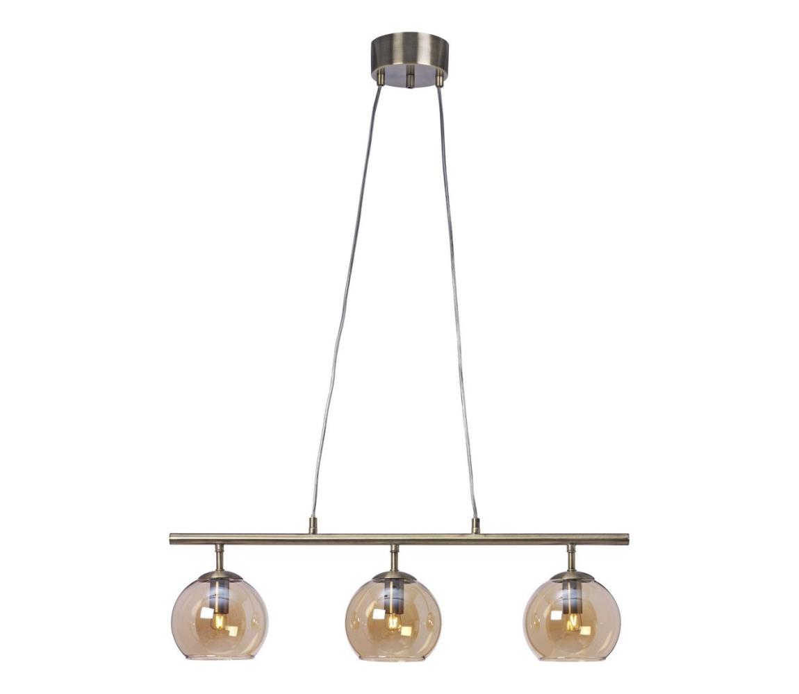 Cottex T2493AA - Závesný luster na lanku CAPELLA 3xE14/40W/230V dymová/hnedá T2493AA