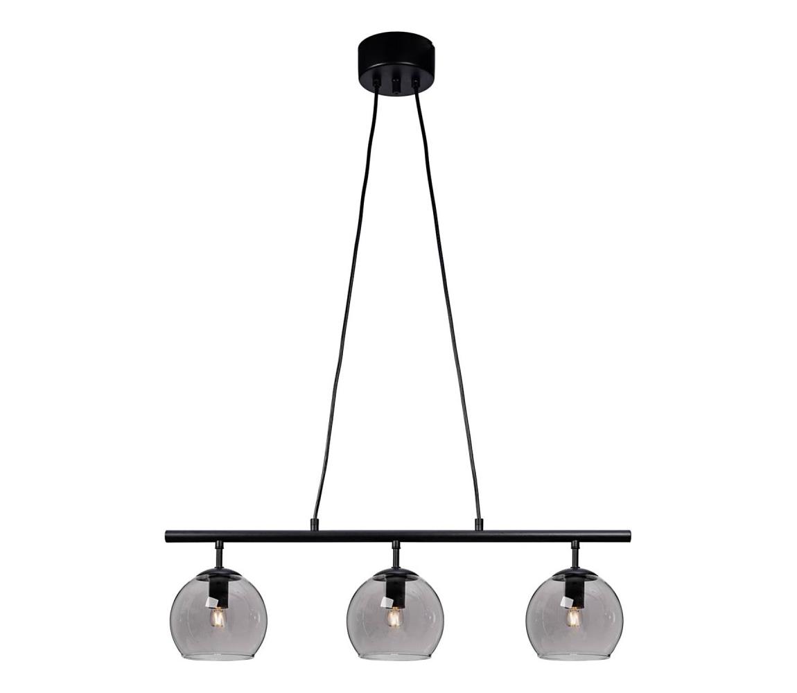 Cottex T2493SVG - Závesné svietidlo CAPELLA s lankom 3xE14/40W/230V dymové/čierne T2493SVG