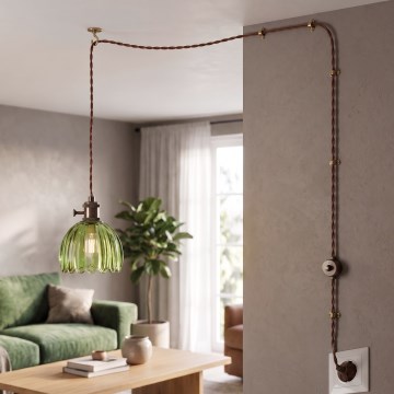 Cottex - Závesné svietidlo na lanku do zásuvky NORA 1xE14/5W/230V zelené