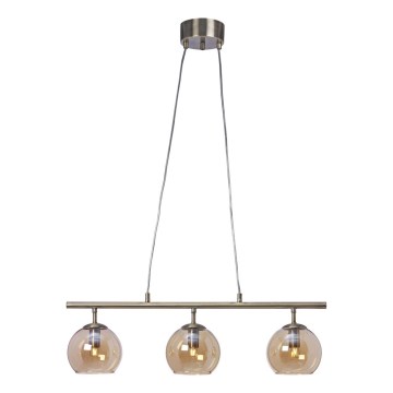 Cottex - Závesný luster na lankách CAPELLA 3xE14/40W/230V dymová/hnedá