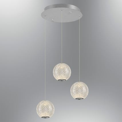 CREMONA LED Závesné svietidlo 3xLED/5W/230V 3000K Matt Chrome