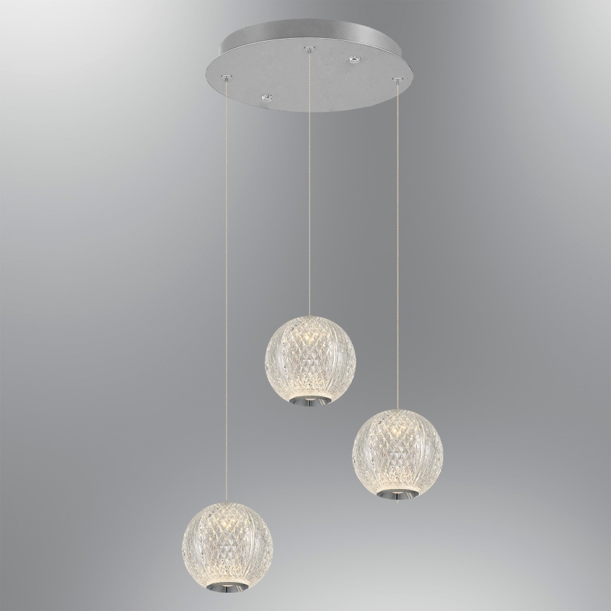 CREMONA LED Závesné svietidlo 3xLED/5W/230V 3000K Matt Chrome