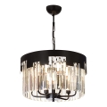 CRYSTALLINE Závesná lampa 6xE27/40W/230V Čierna
