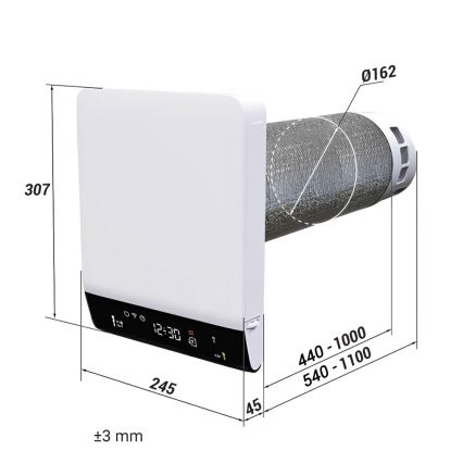 Dalap 25BP160 - Izbová rekuperácia BRISE 160 PROFI 22W/230V Wi-Fi + diaľkové ovládanie
