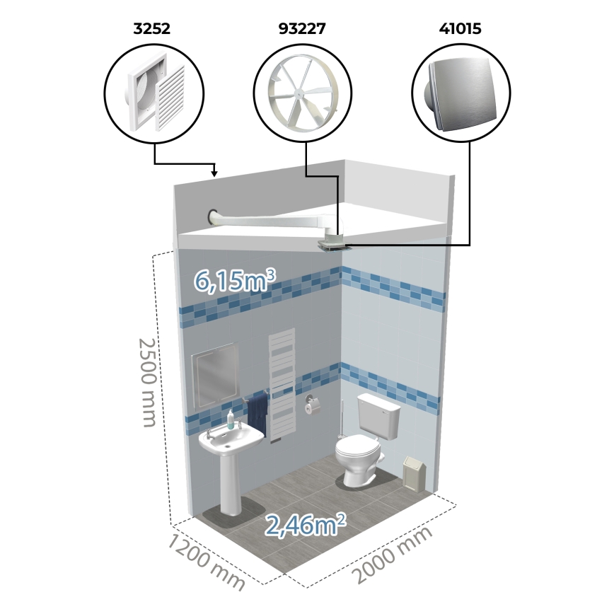 Dalap 41017 - Axiálny ventilátor s časovačom a snímačom vlhkosti 100 BFAZW 16W/230V